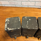 Lot of (4) 1900s Apothecary Seed Phenix Herb Can Druggist Storage Metal Bins Empty