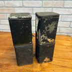 Lot of (4) 1900s Apothecary Seed Phenix Herb Can Druggist Storage Metal Bins Empty
