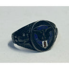 Vintage 32nd Infantry Division US Army Sterling Ring Sz 9.75" Enamel -- 9.61g