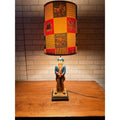 1960s Quartite Chalkware Table Lamp Colonial Soldier Revolutionary War W/ Shade Mid Century