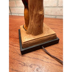 1960s Quartite Chalkware Table Lamp Colonial Soldier Revolutionary War W/ Shade Mid Century