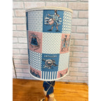 1960s Quartite Chalkware Table Lamp Colonial Soldier Revolutionary War W/ Shade Mid Century