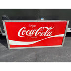 Vintage 1960s Coca Cola Large Metal Advertising Sign 5ft Coke Soda