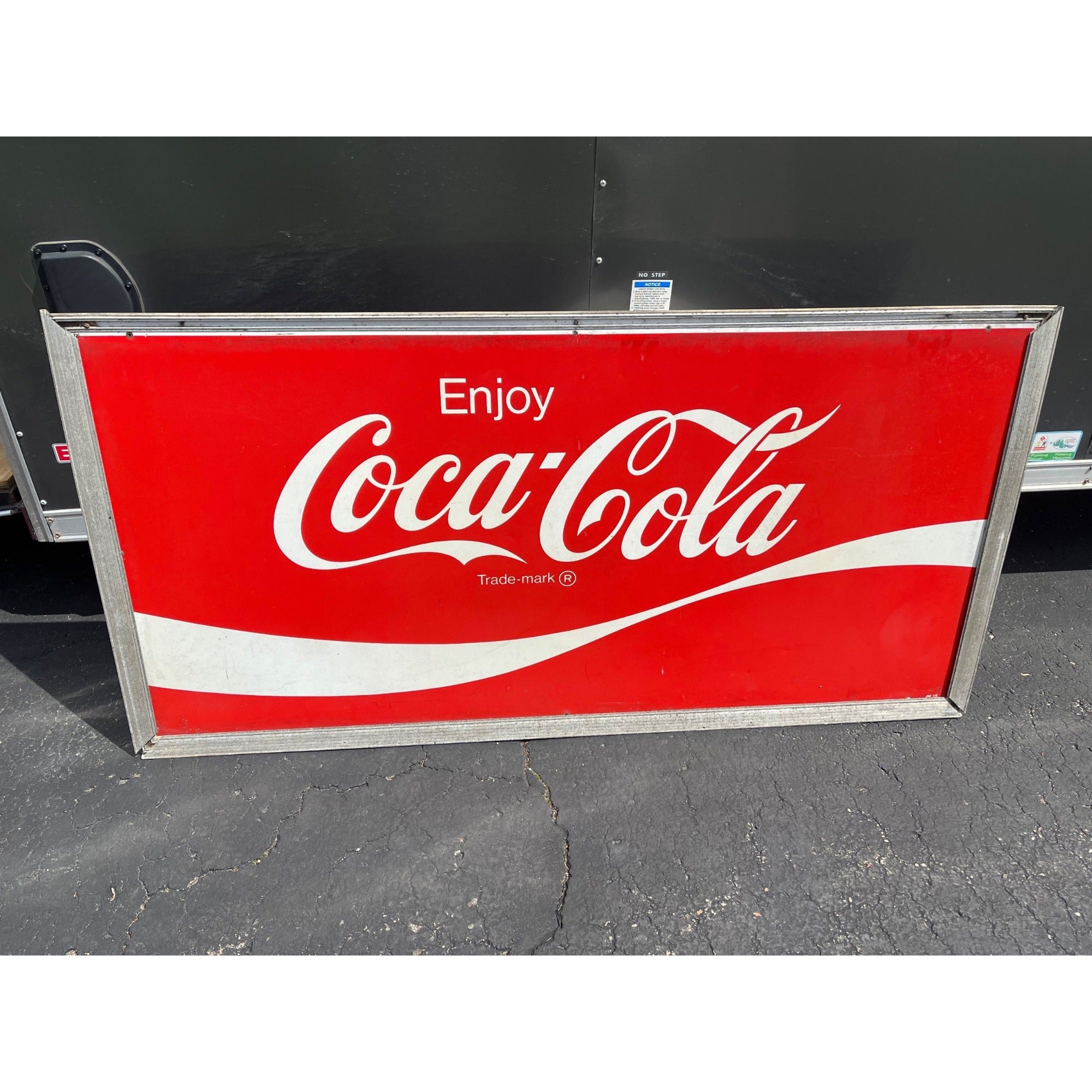 Vintage 1960s Coca Cola Large Metal Advertising Sign 5ft Coke Soda