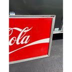 Vintage 1960s Coca Cola Large Metal Advertising Sign 5ft Coke Soda