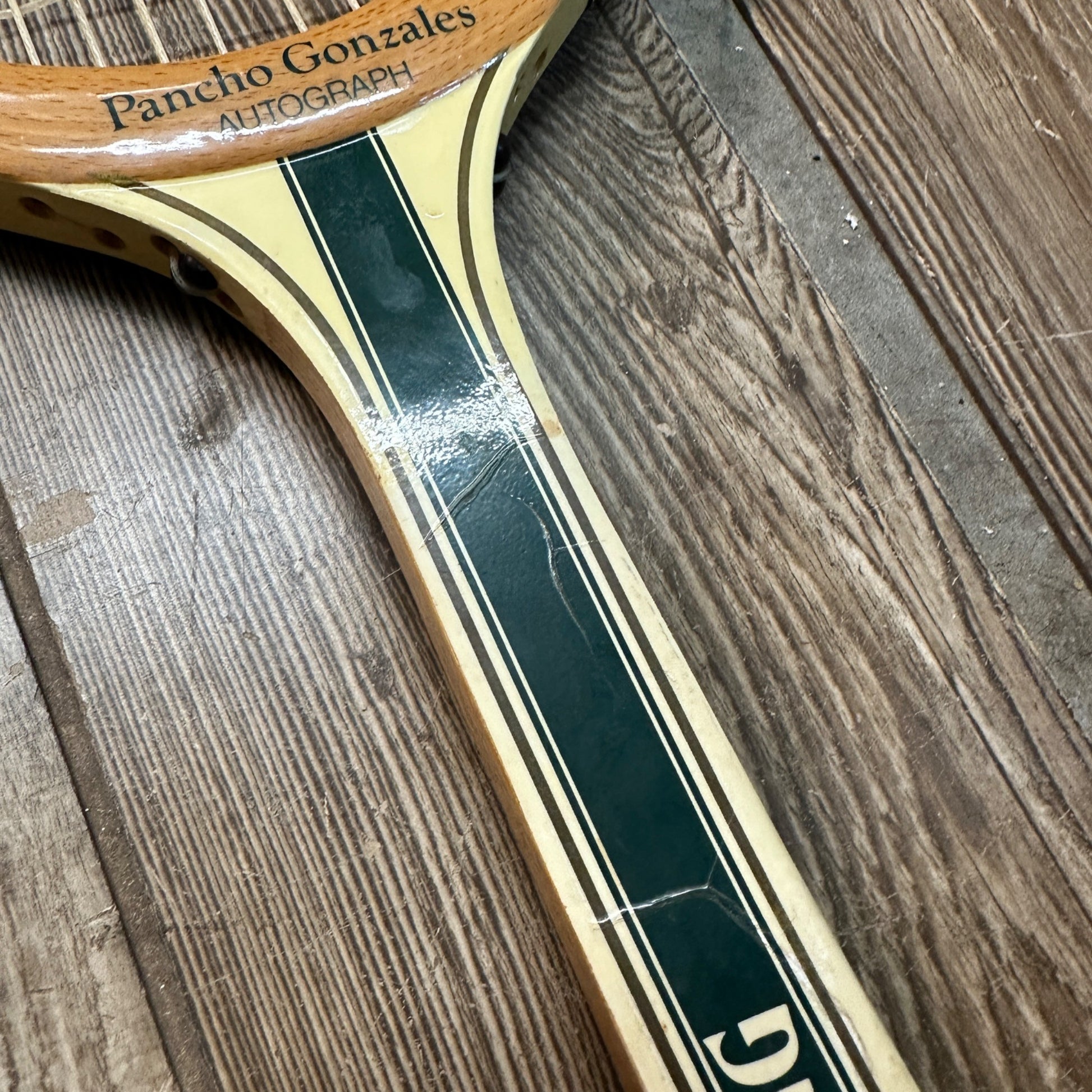 Vintage Spalding Pancho Gonzales Autograph Wood Tennis Racquet 1960s w/ Cover