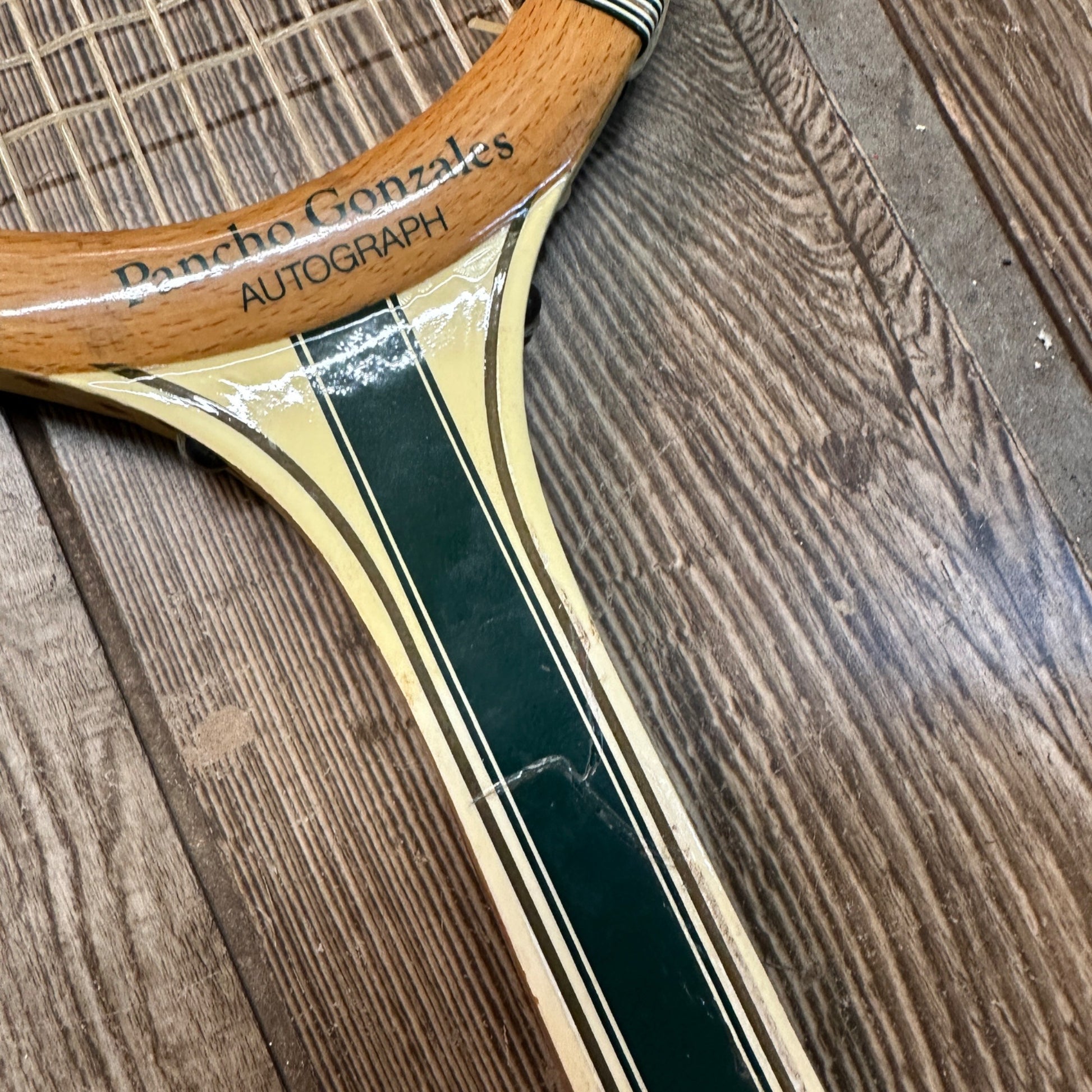Vintage Spalding Pancho Gonzales Autograph Wood Tennis Racquet 1960s w/ Cover