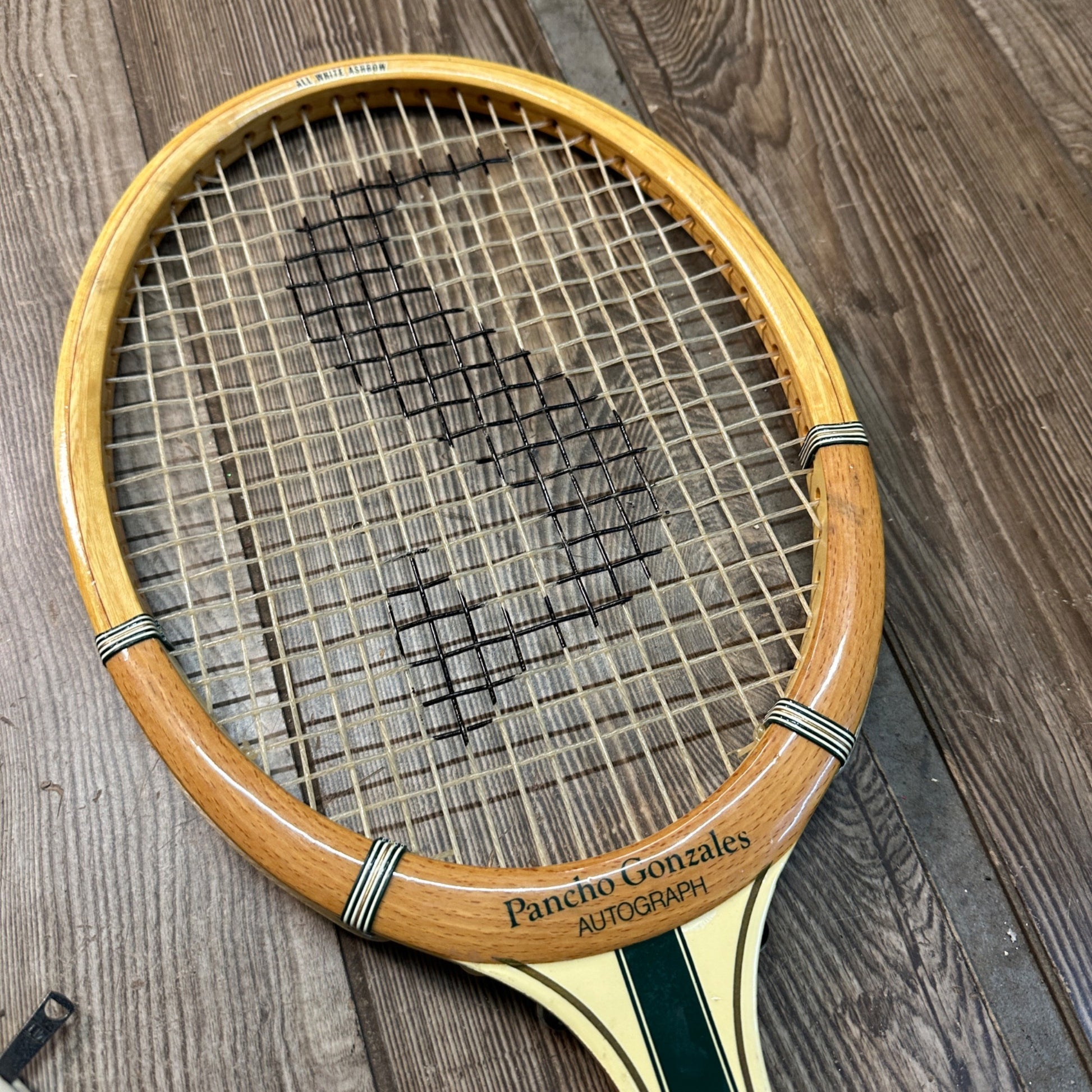Vintage Spalding Pancho Gonzales Autograph Wood Tennis Racquet 1960s w/ Cover