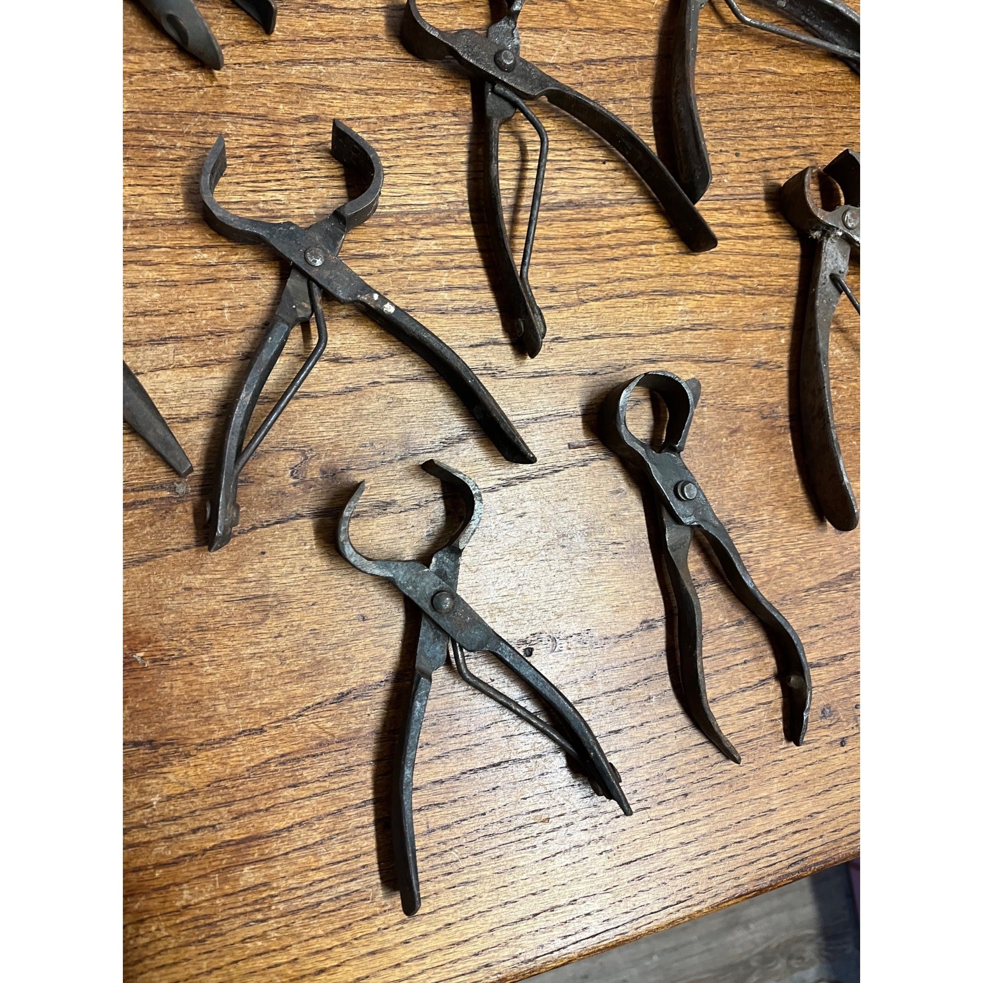Lot Antique Blacksmith Forged Farrier Hoof Nippers Tinsmith Pliers Hand Tools