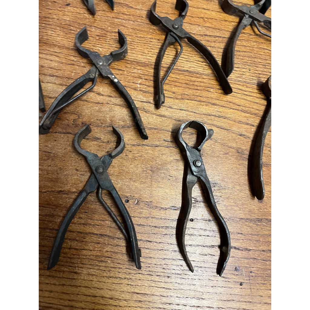 Lot Antique Blacksmith Forged Farrier Hoof Nippers Tinsmith Pliers Hand Tools