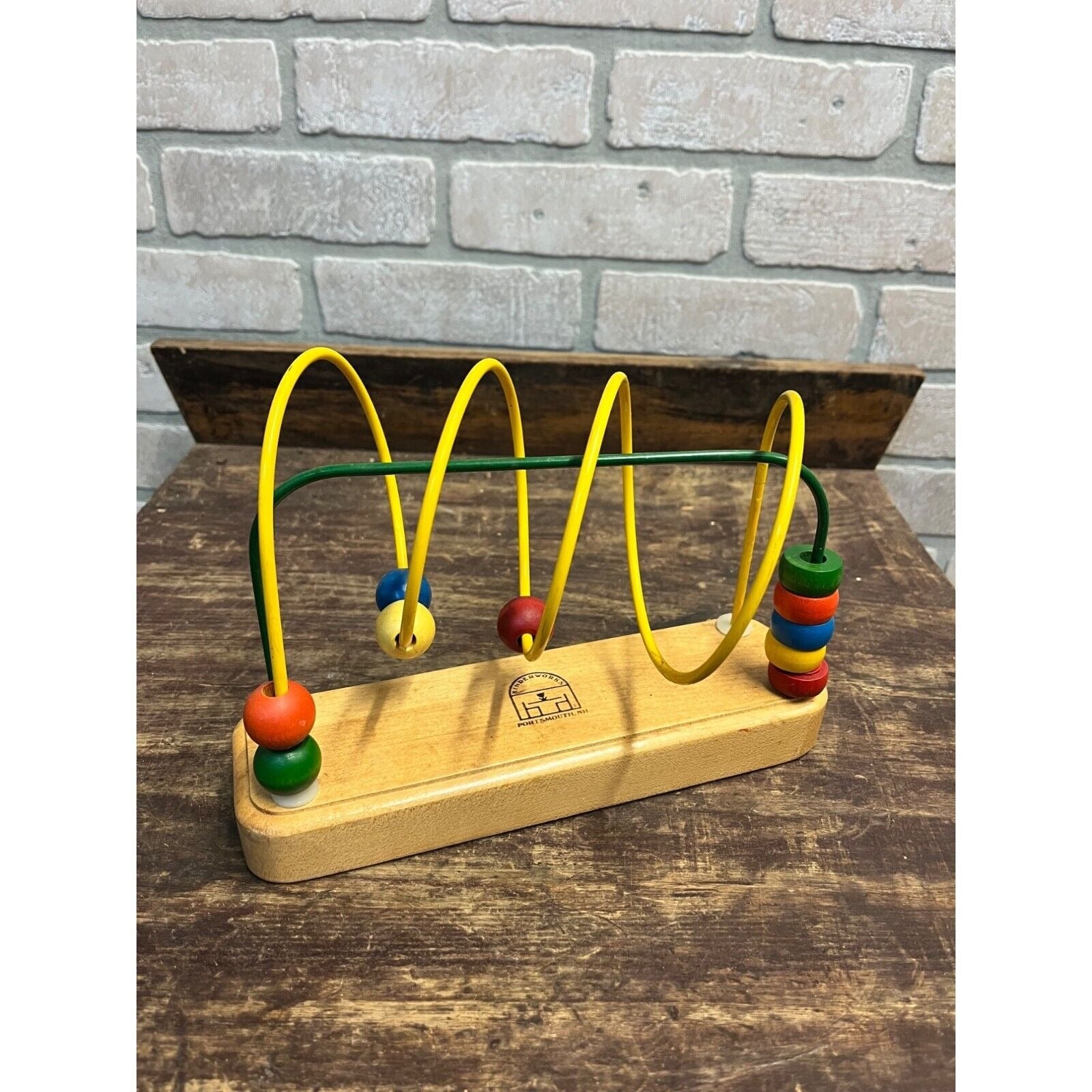 Vintage Kinderworks Bead Toy Game Rollercoaster Maze Office Children's Puzzle
