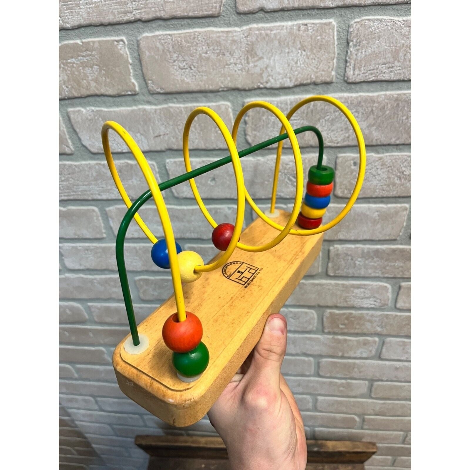 Vintage Kinderworks Bead Toy Game Rollercoaster Maze Office Children's Puzzle