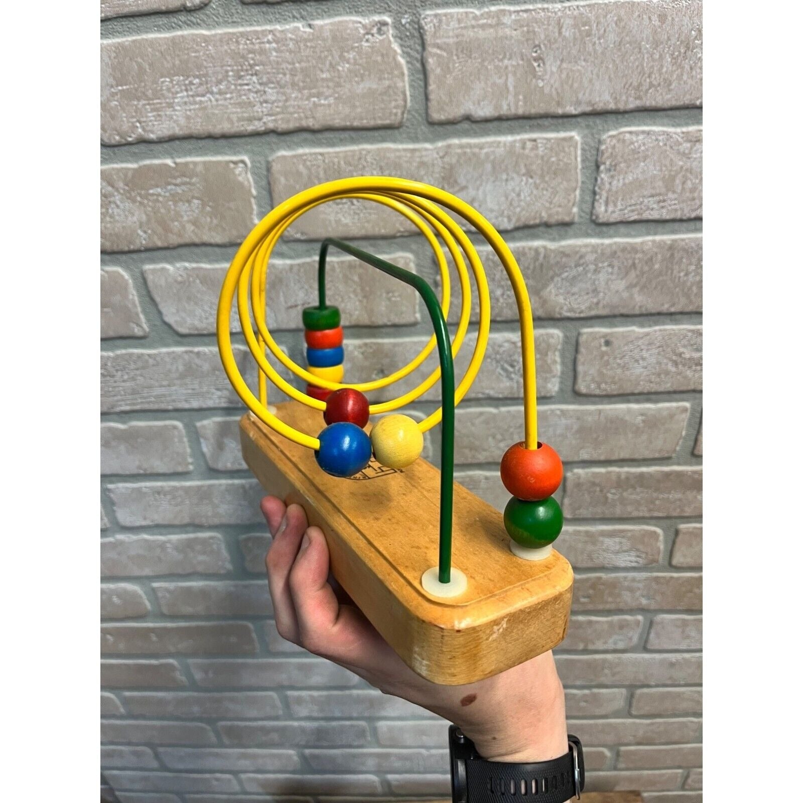 Vintage Kinderworks Bead Toy Game Rollercoaster Maze Office Children's Puzzle