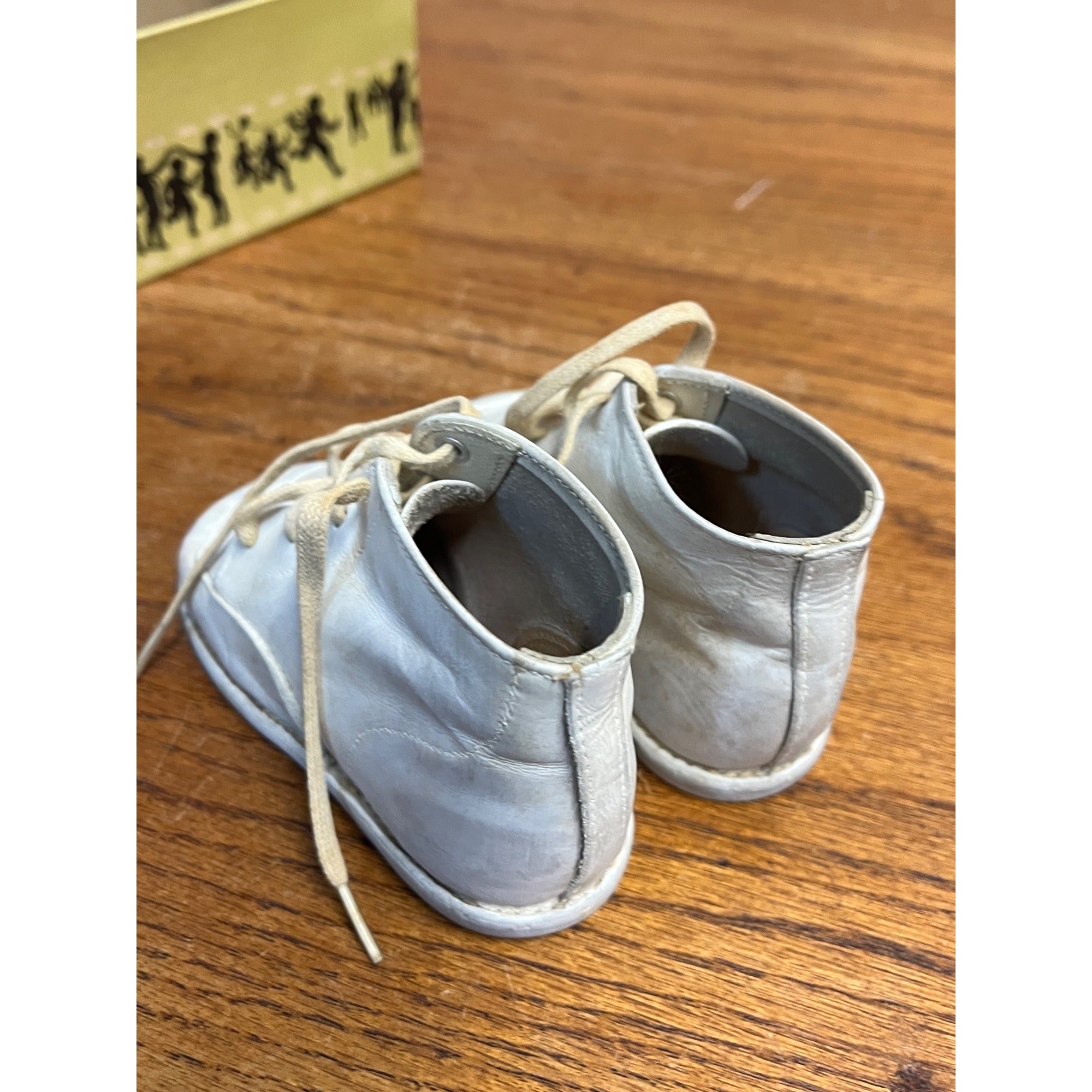 Vintage Kali-Sten-iks Baby Shoes Infant White Store Display Original Box