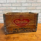 Vintage GRAF'S Fine Beverages Wood Soda Case Crate Milwaukee Wis Root Beer