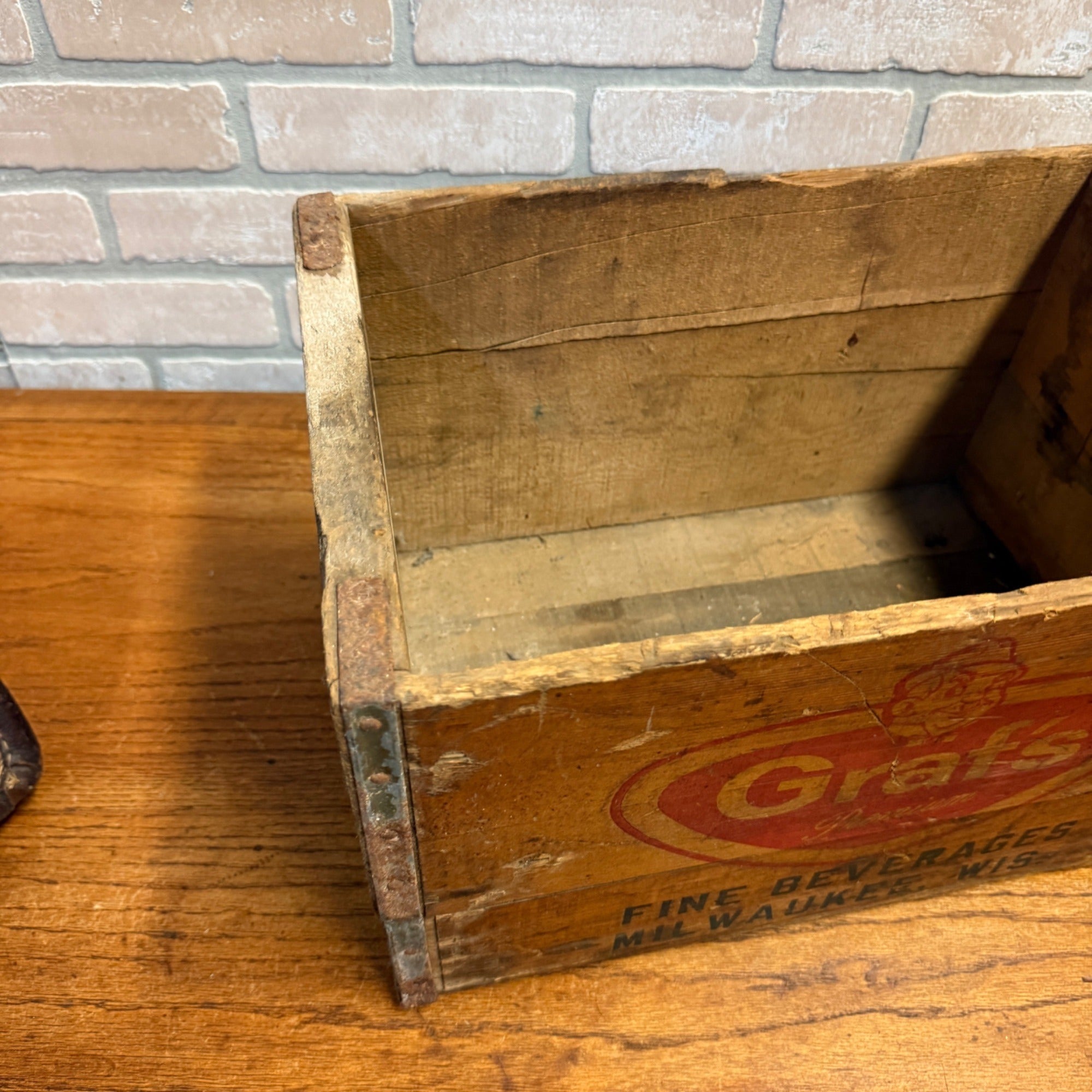 Vintage GRAF'S Fine Beverages Wood Soda Case Crate Milwaukee Wis Root Beer