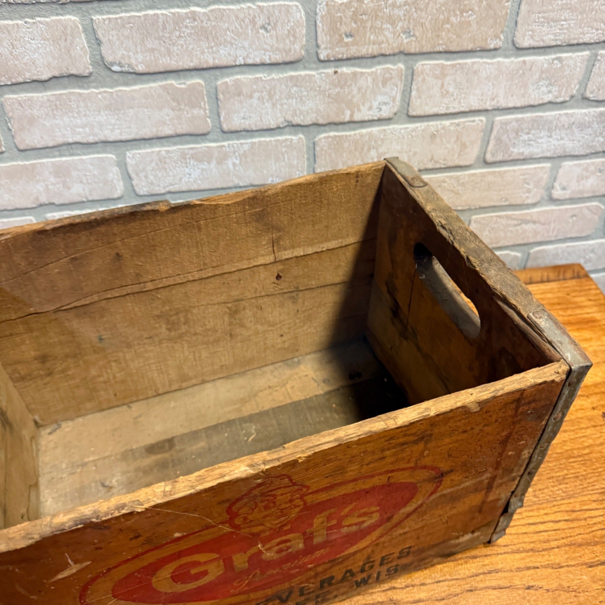 Vintage GRAF'S Fine Beverages Wood Soda Case Crate Milwaukee Wis Root Beer