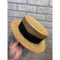 Vintage Men's Straw Boaters Hat Woven Sz 6-7/8 Hughes Clothing Co. Appleton Wis