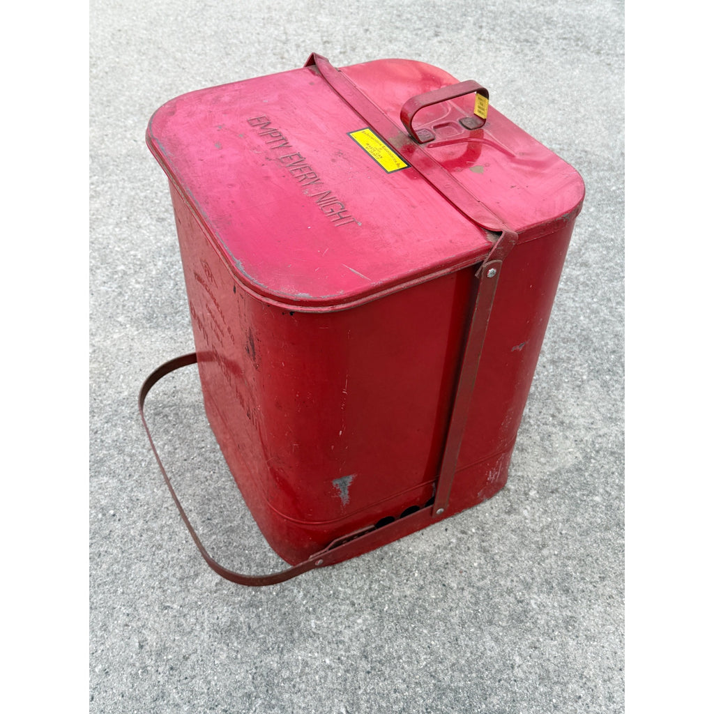 Vintage Underwriters Laboratories Oily Rags Waste Can--Foot Pedal