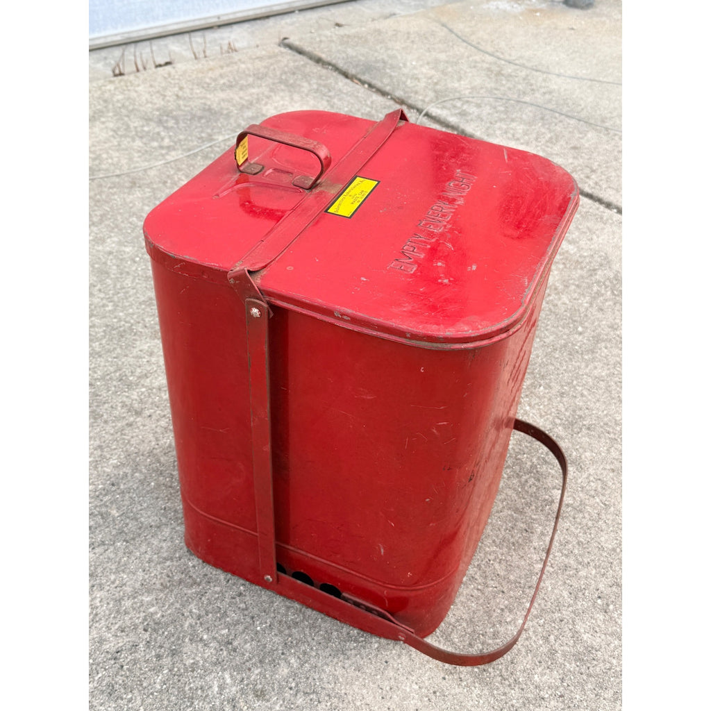 Vintage Underwriters Laboratories Oily Rags Waste Can--Foot Pedal