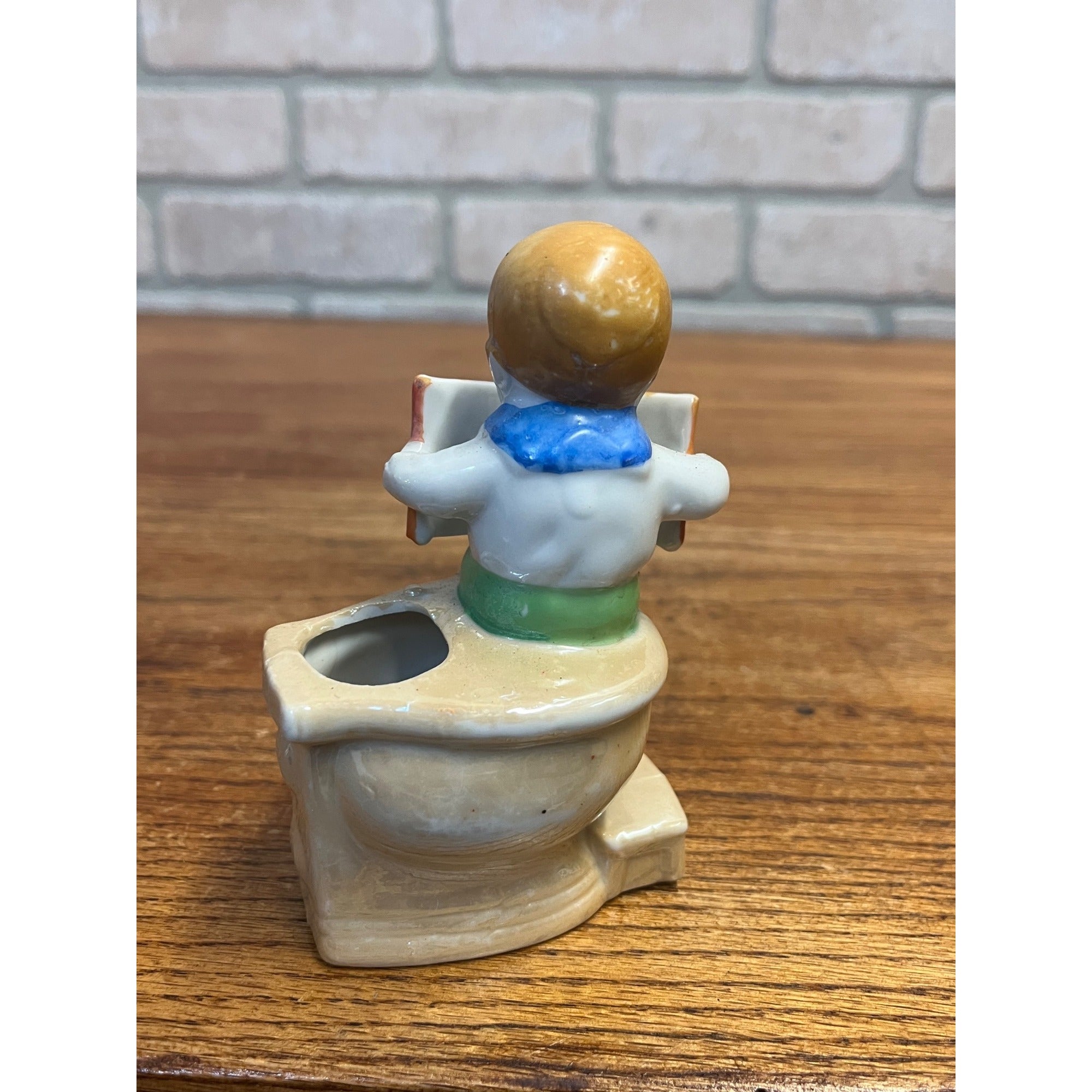 Vintage How To Make Love Kewpie On Toilet Ceramic Match Holder Figure Japan