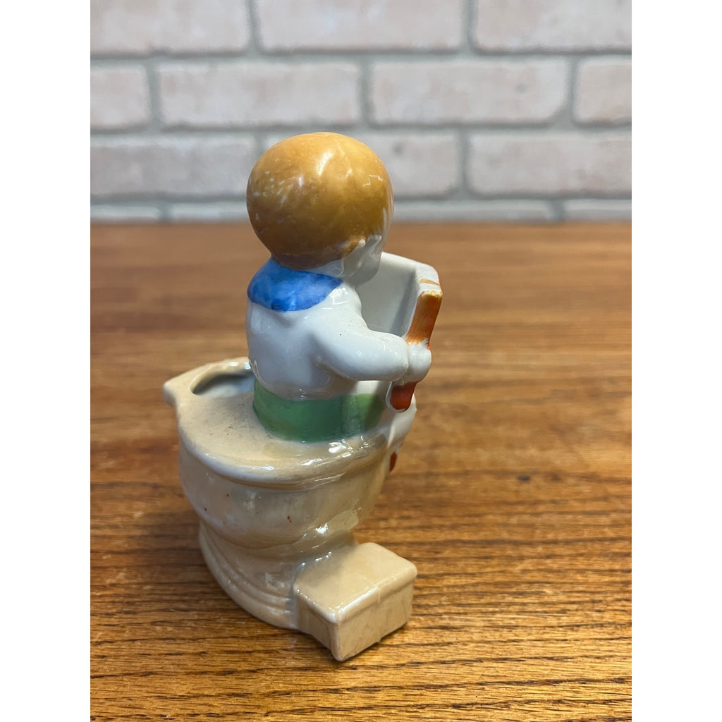 Vintage How To Make Love Kewpie On Toilet Ceramic Match Holder Figure Japan