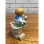 Vintage How To Make Love Kewpie On Toilet Ceramic Match Holder Figure Japan