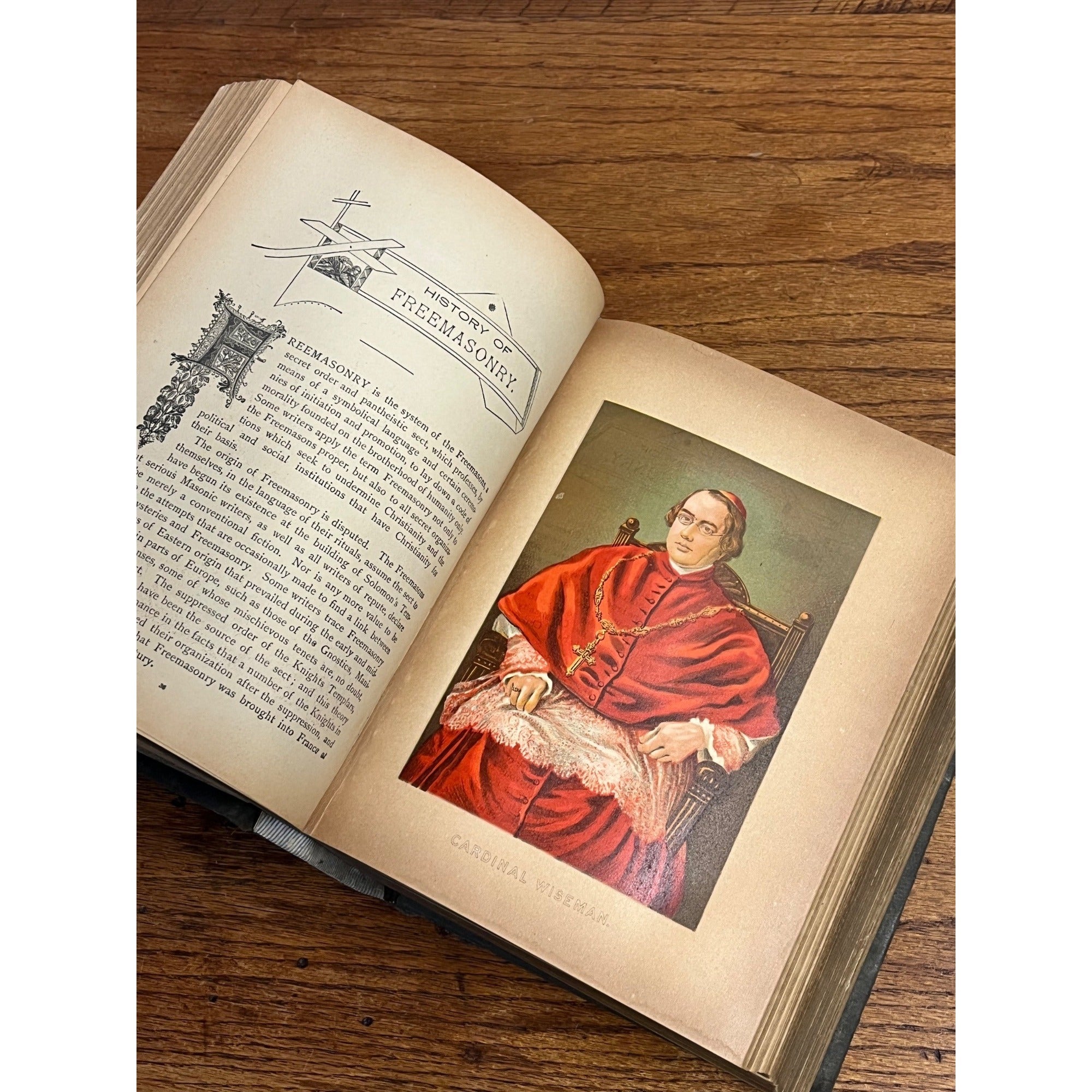 Antique 1895 Catholic Miscellany book New York Murphy & McCarthy - Freemasonry