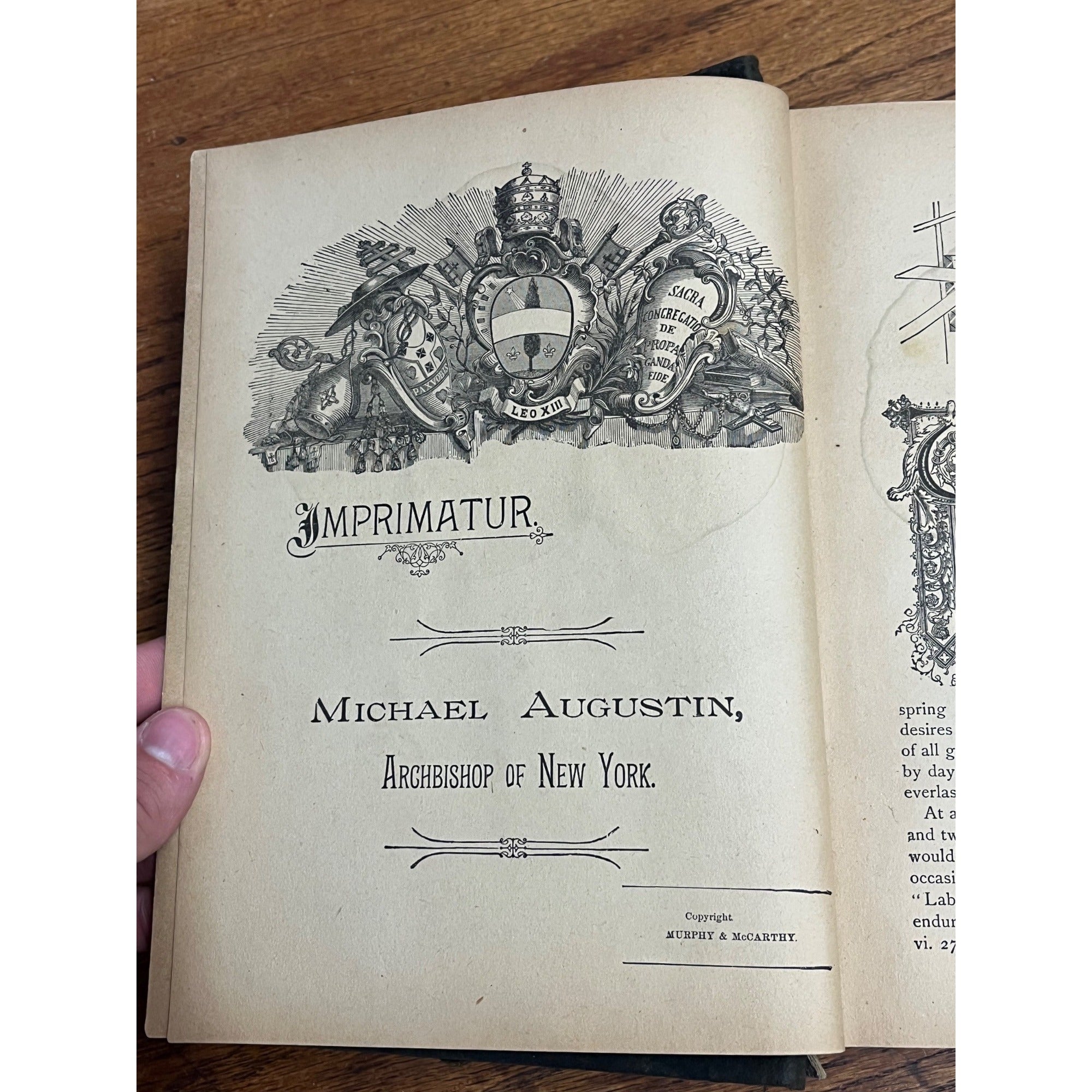 Antique 1895 Catholic Miscellany book New York Murphy & McCarthy - Freemasonry