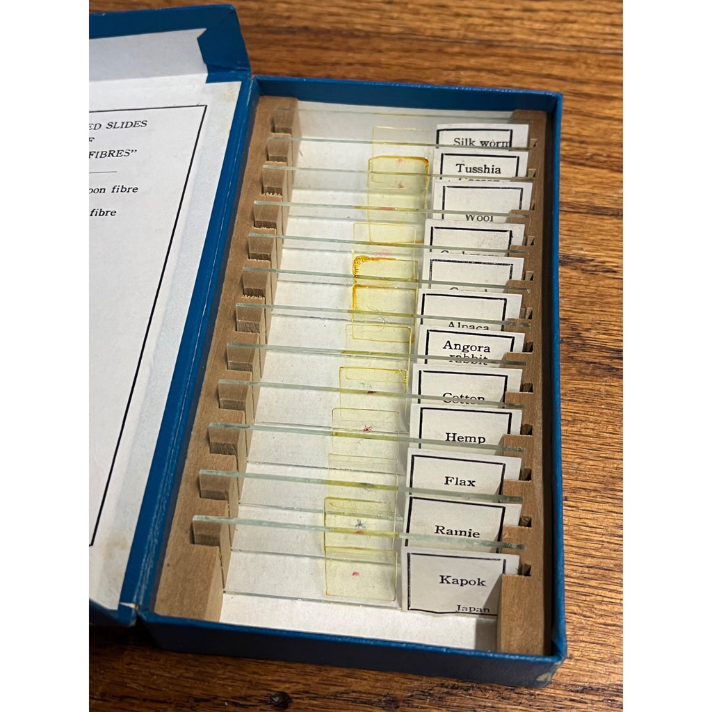Vintage Tasco Microscope Slides Scientific Homeschool Lot Animals Plants Fibres