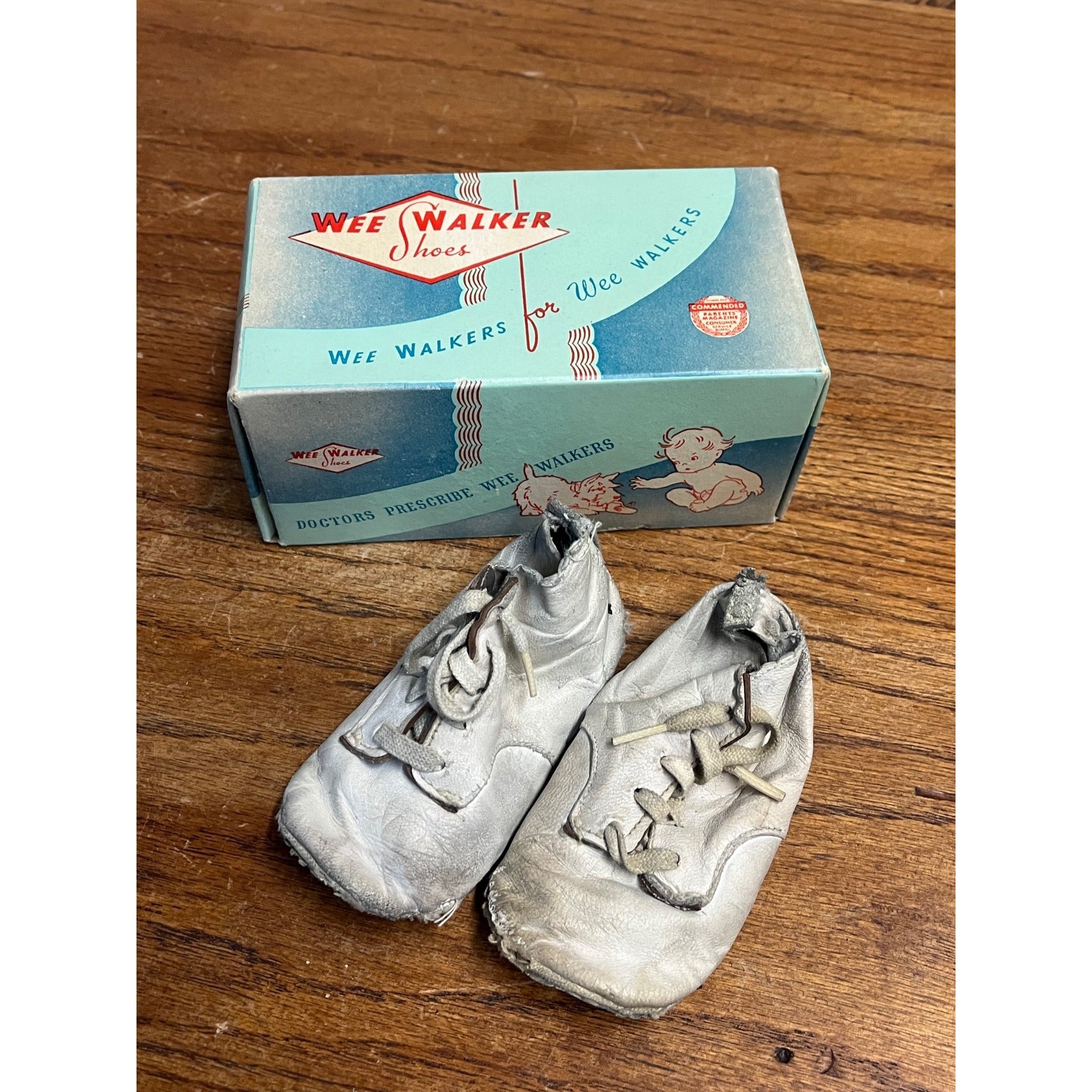 Vintage Wee-Walker Baby Shoes Infant Morgan Shoe Co. Carlyle IL - Original Box