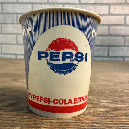 Vintage Diet Pepsi 4oz Come Alive Soda Promo Wax Paper Cup Pepsi Cola