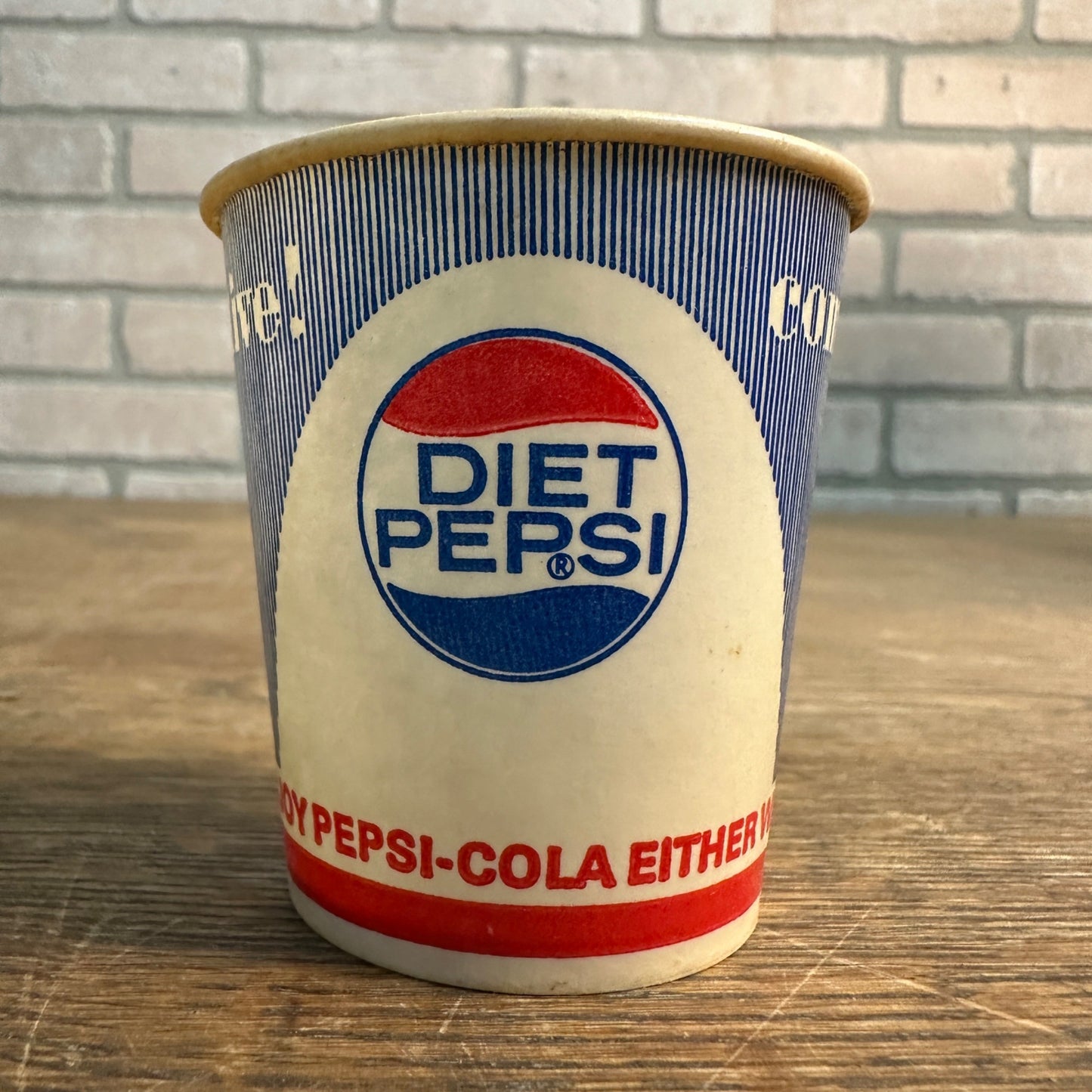 Vintage Diet Pepsi 4oz Come Alive Soda Promo Wax Paper Cup Pepsi Cola