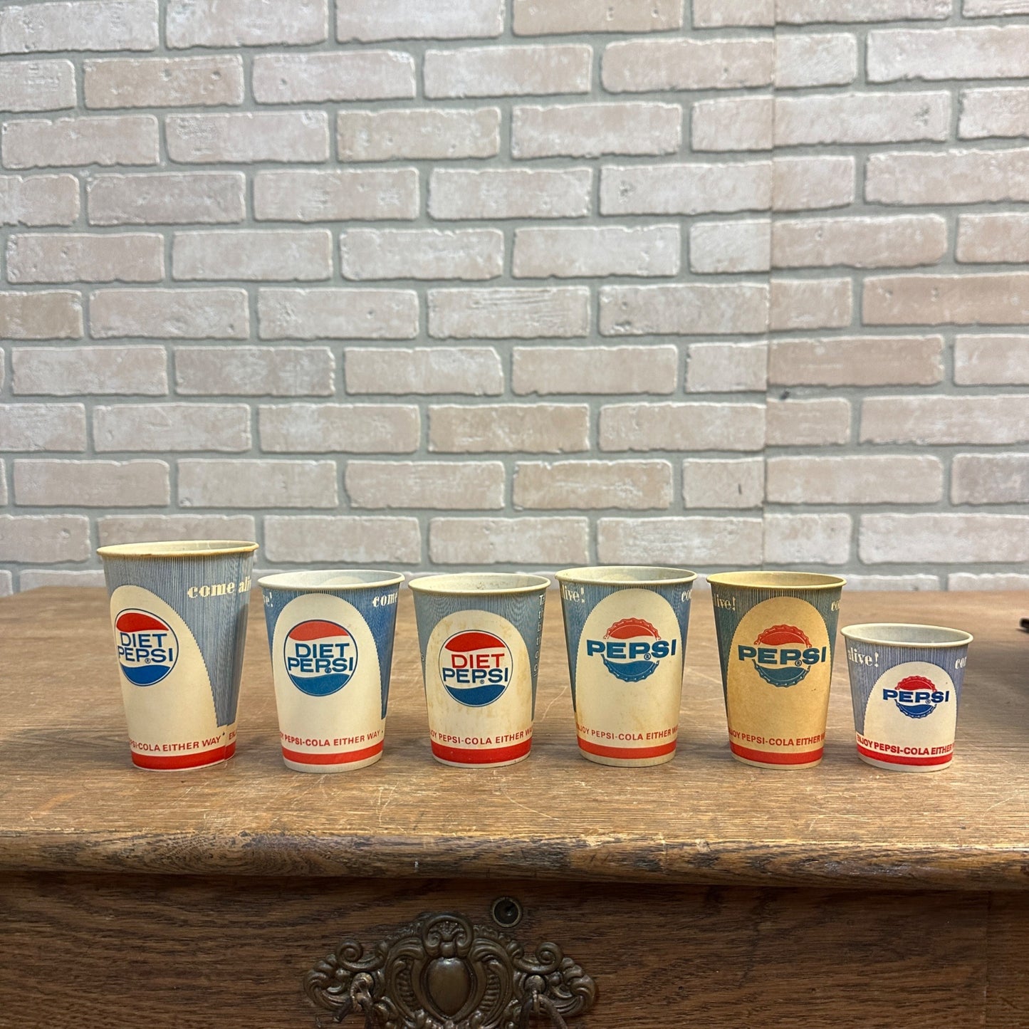 Vintage Diet Pepsi 4oz Come Alive Soda Promo Wax Paper Cup Pepsi Cola