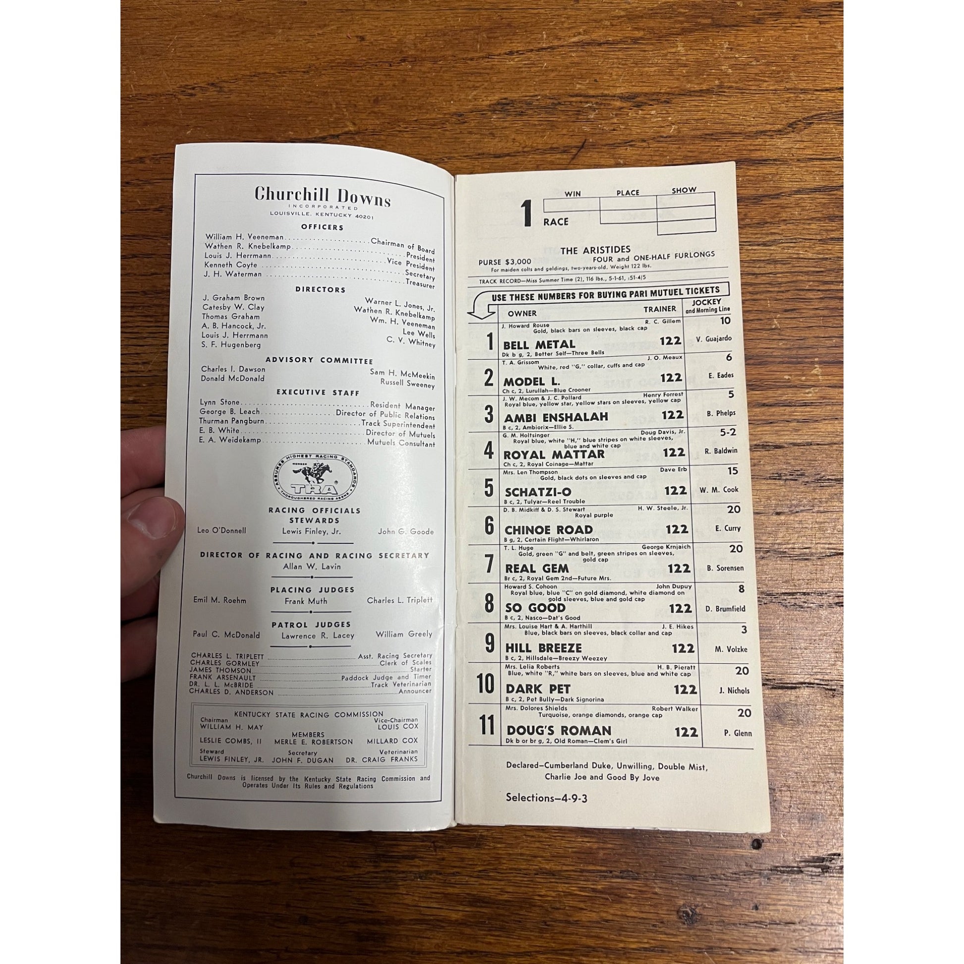 Vintage 1964-- Official Churchill Downs Program--90th Kentucky Derby