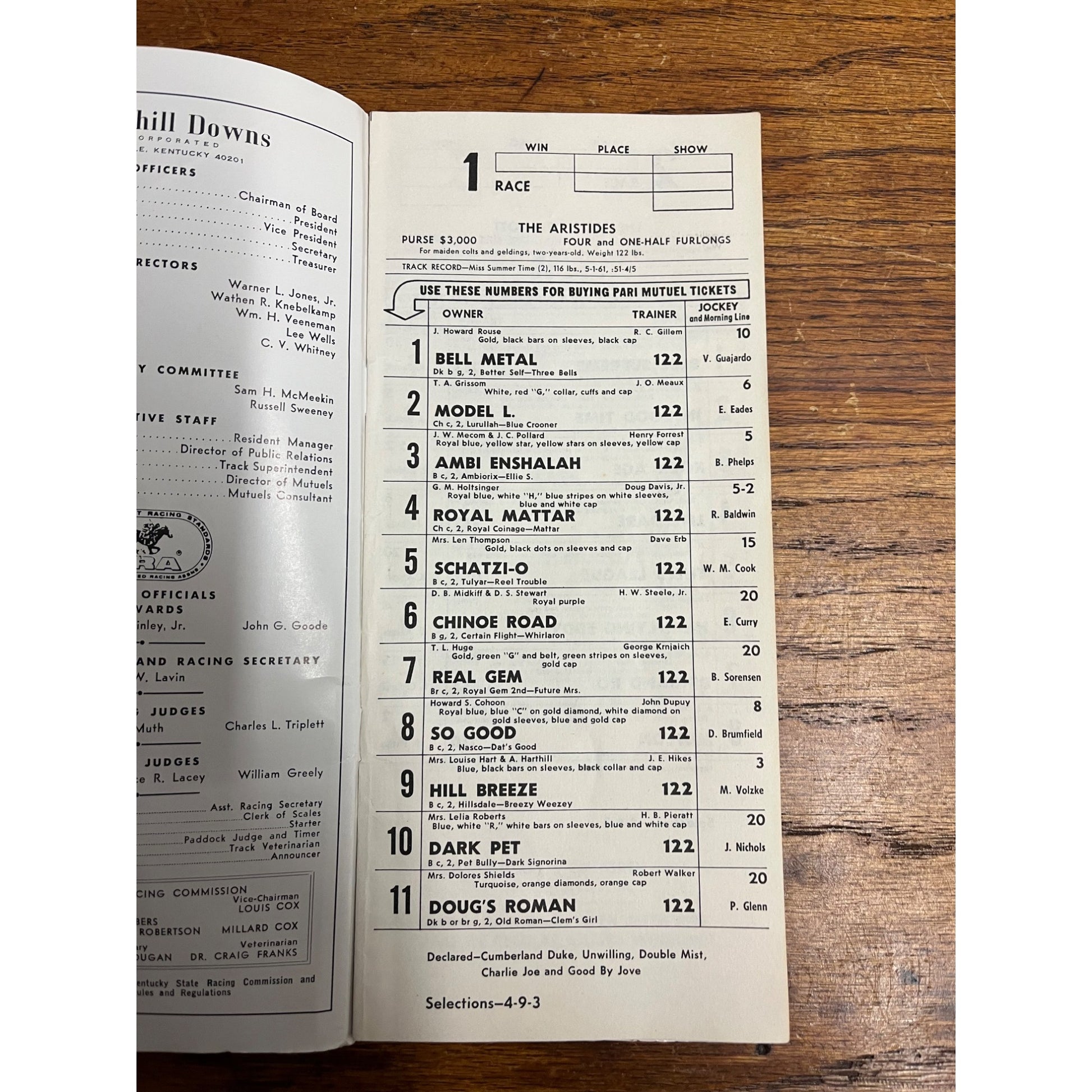 Vintage 1964-- Official Churchill Downs Program--90th Kentucky Derby