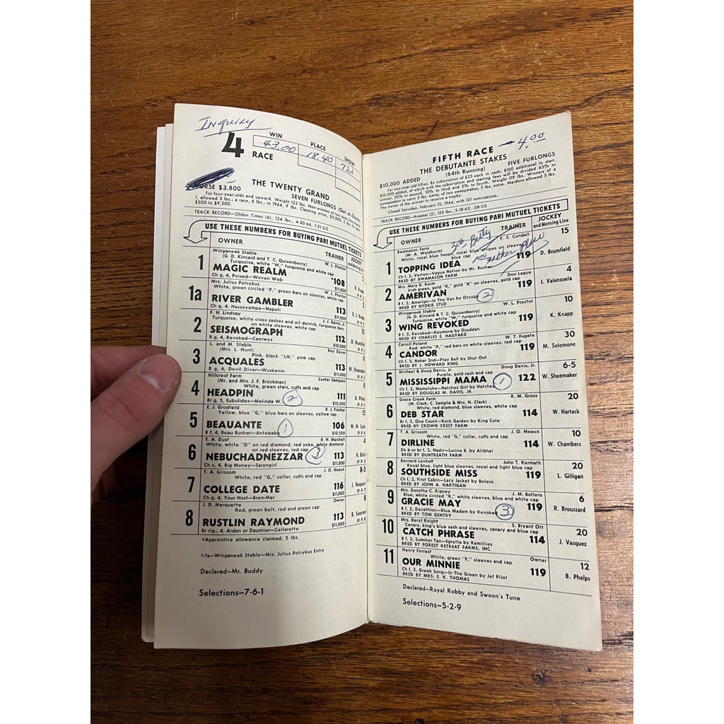 Vintage 1964-- Official Churchill Downs Program--90th Kentucky Derby