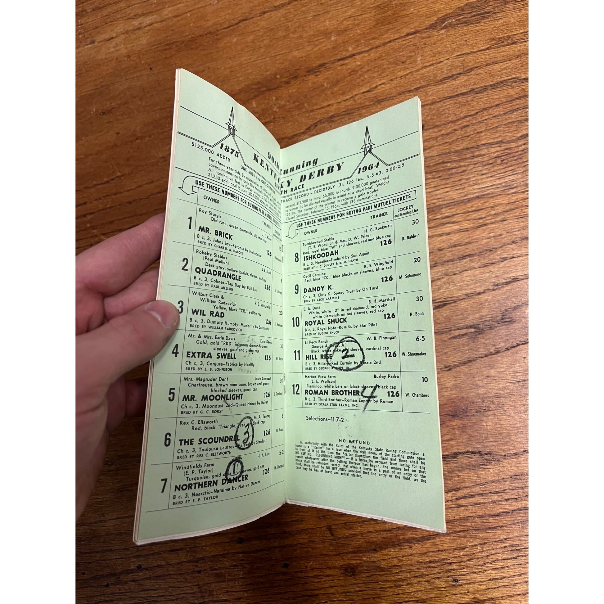 Vintage 1964-- Official Churchill Downs Program--90th Kentucky Derby