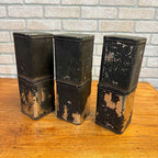 Lot of (6) 1900s Apothecary Seed Phenix Herb Can Druggist Storage Metal Bins Empty