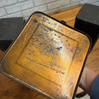 Lot of (6) 1900s Apothecary Seed Phenix Herb Can Druggist Storage Metal Bins Empty