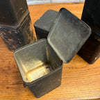 Lot of (6) 1900s Apothecary Seed Phenix Herb Can Druggist Storage Metal Bins Empty