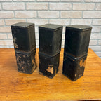 Lot of (6) 1900s Apothecary Seed Phenix Herb Can Druggist Storage Metal Bins Empty