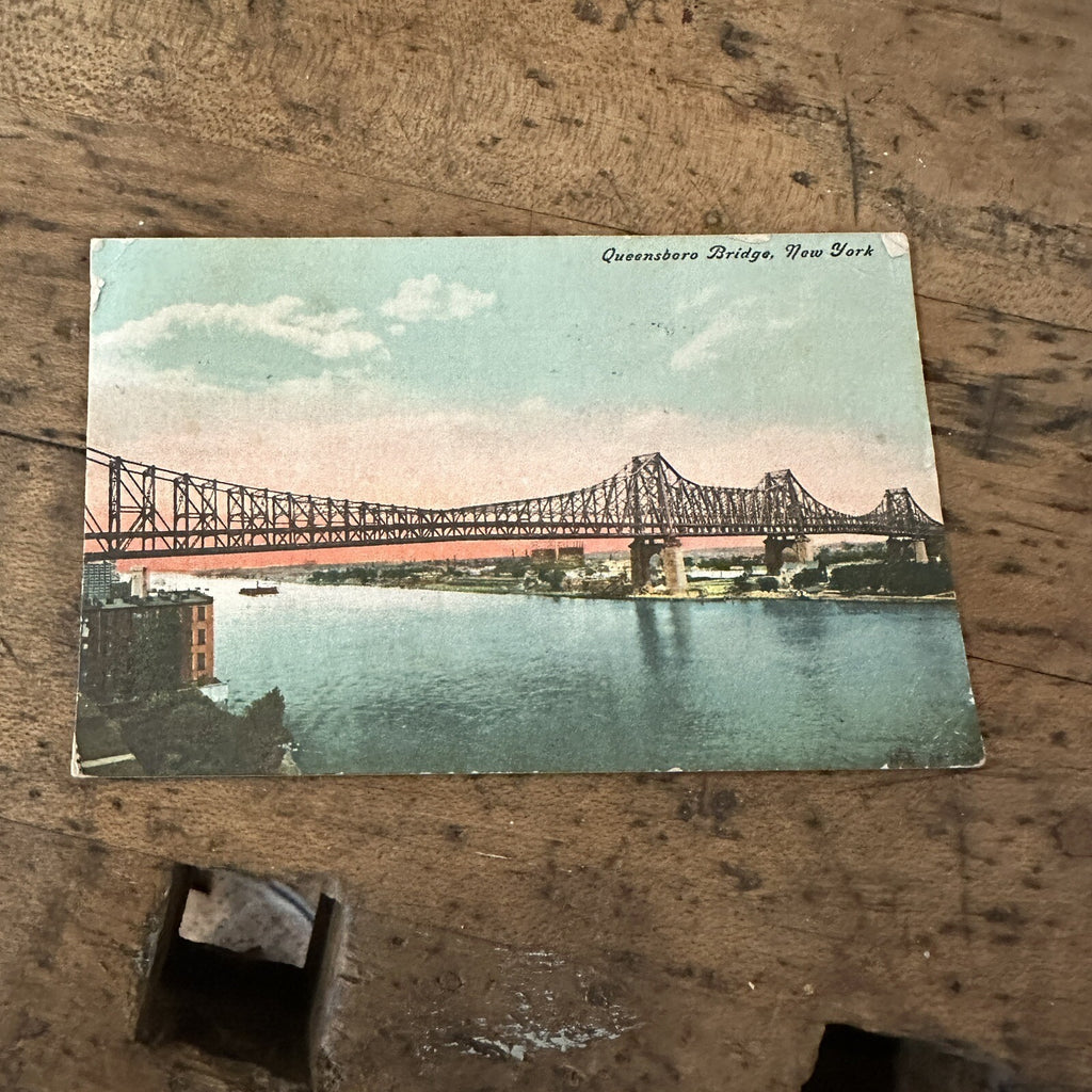 Vintage Early 1900s Queensboro Bridge New York Postcard