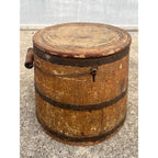 Antique Primitive 19th c. Wooden Firkin Sugar Bucket Farmhouse AAFA Orig. Paint