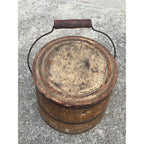 Antique Primitive 19th c. Wooden Firkin Sugar Bucket Farmhouse AAFA Orig. Paint