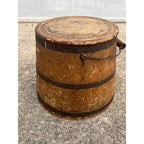 Antique Primitive 19th c. Wooden Firkin Sugar Bucket Farmhouse AAFA Orig. Paint