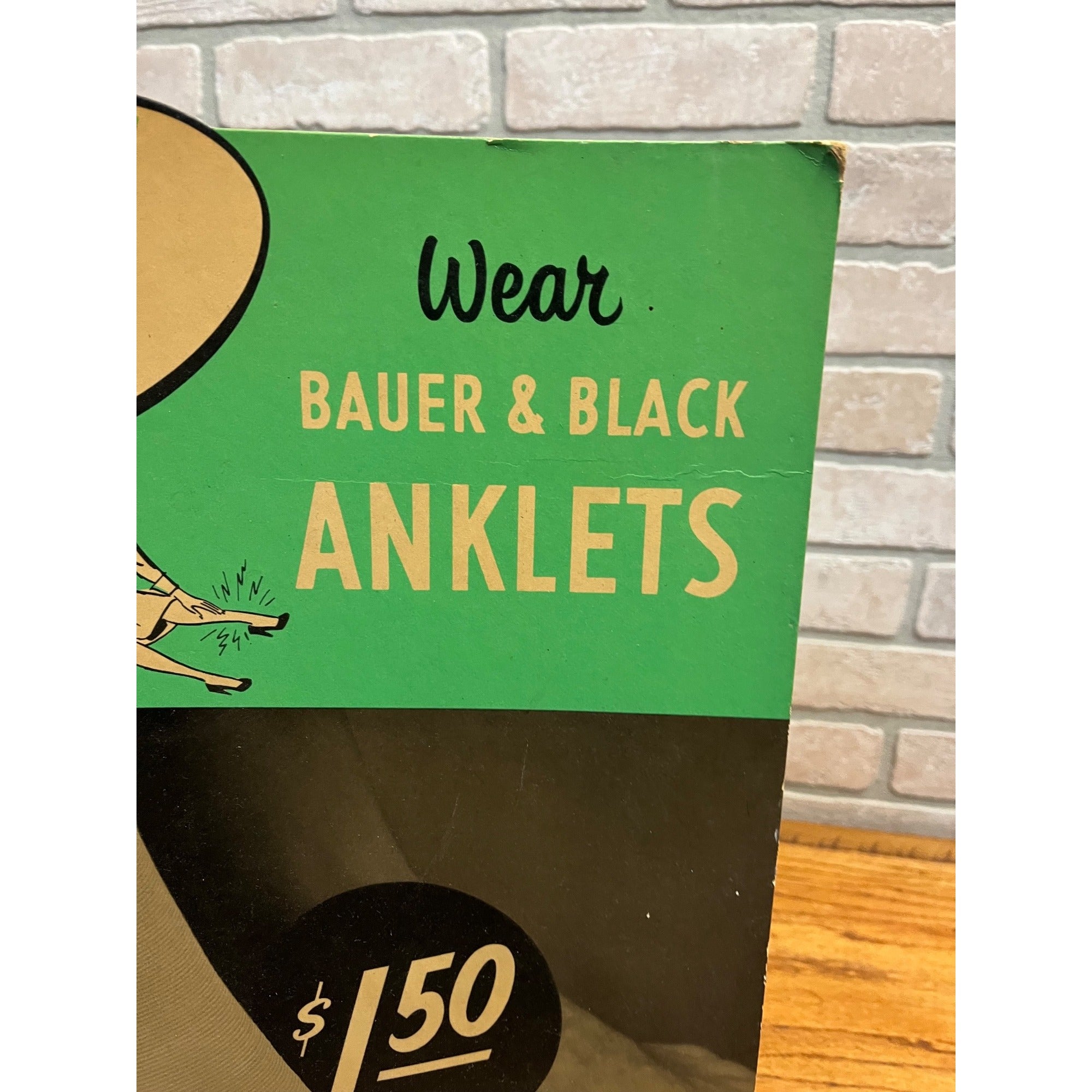 Vintage 1950s Bauer & Black Anklets Drug Store Advertising Display Sign Pharmacy