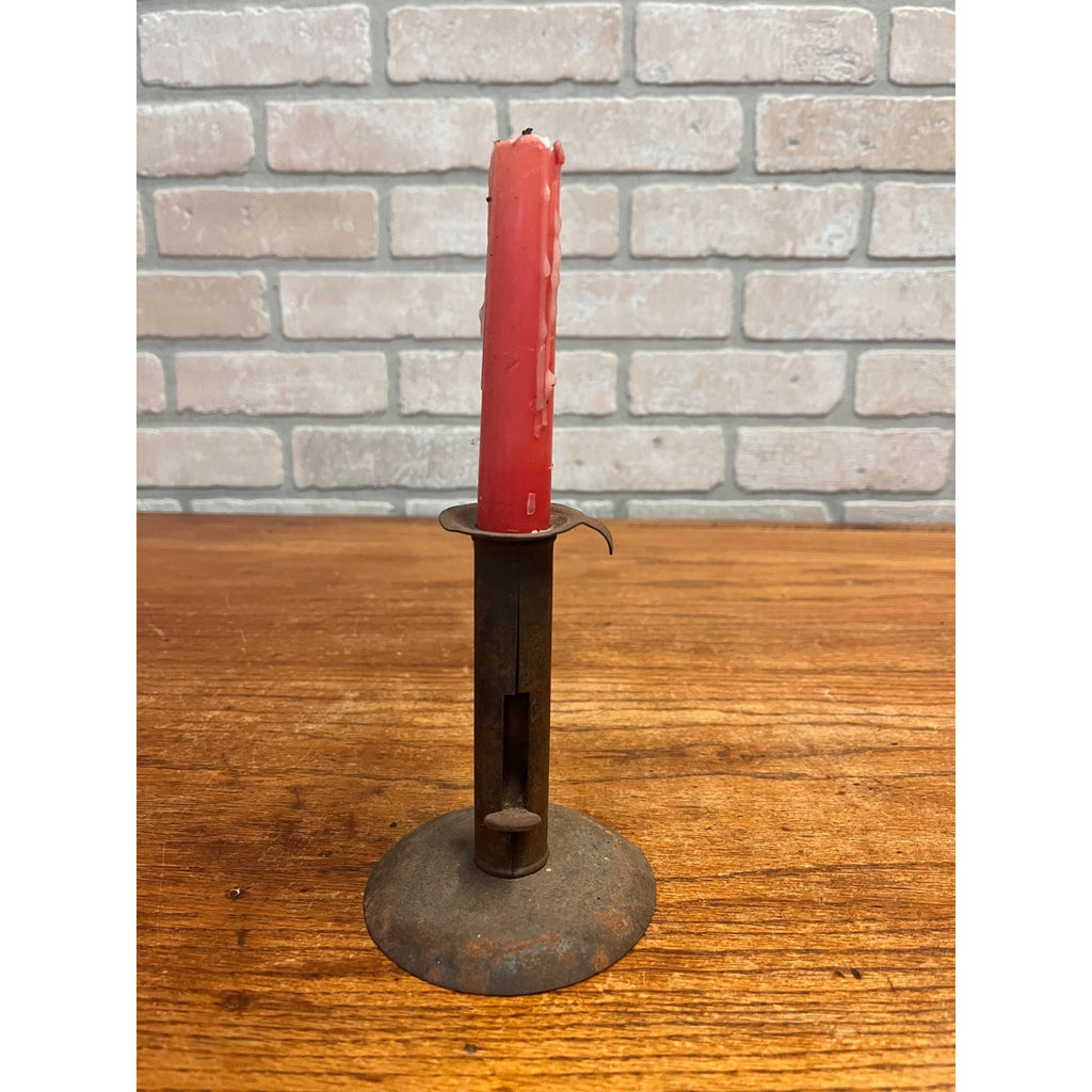 Antique Primitive Hog Scraper Styled Push-Up Candle Stick Mid to Late 1800s