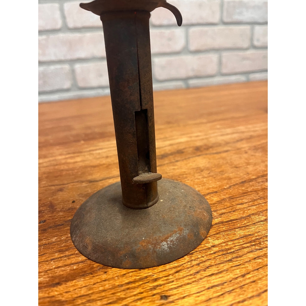 Antique Primitive Hog Scraper Styled Push-Up Candle Stick Mid to Late 1800s