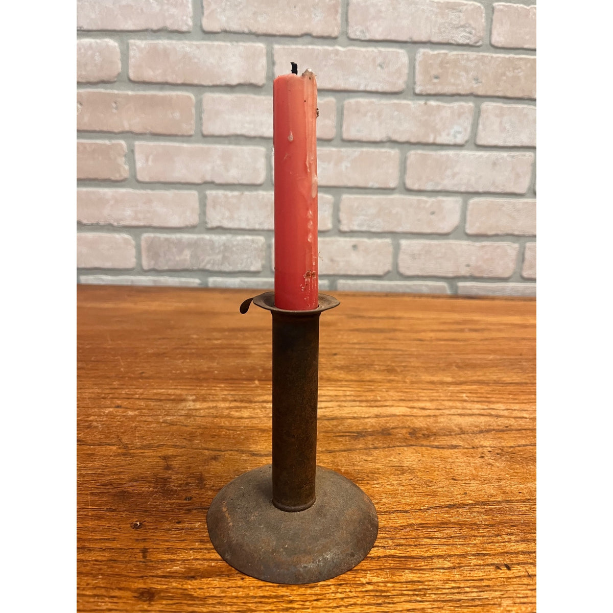 Antique Primitive Hog Scraper Styled Push-Up Candle Stick Mid to Late 1800s